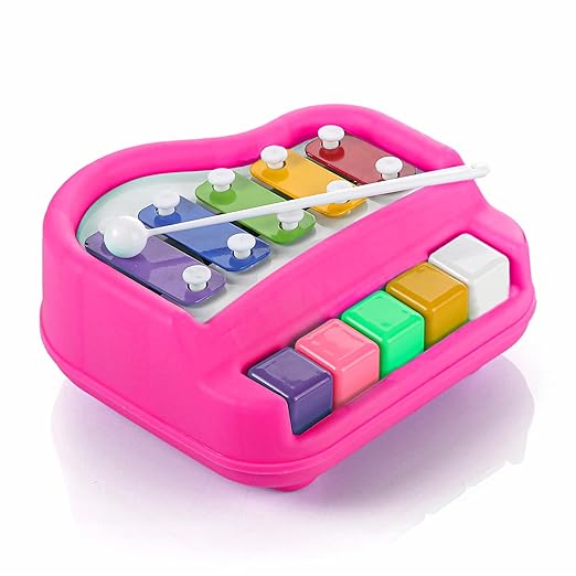 Chanak Musical Xylophone Plastic Piano Toy for Kids, Musical Piano Xylophone for Kids, Non-Toxic Suitable for Children Above 3 Years, BIS Approved (Pian Pink)