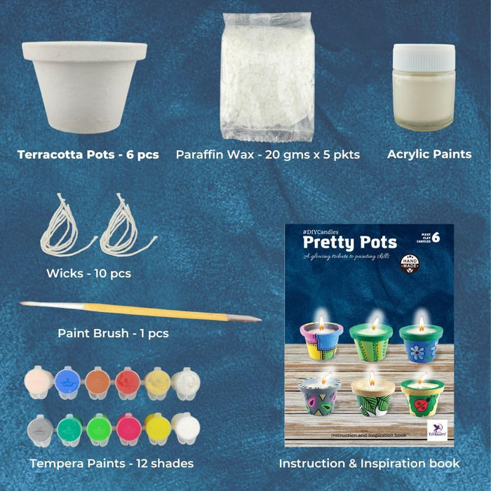 TOYKRAFTT Art and Craft kit| Pot Painting Kit| DIY Candle Making Kit for Age 8 to 12 - Candles from Pretty Pots