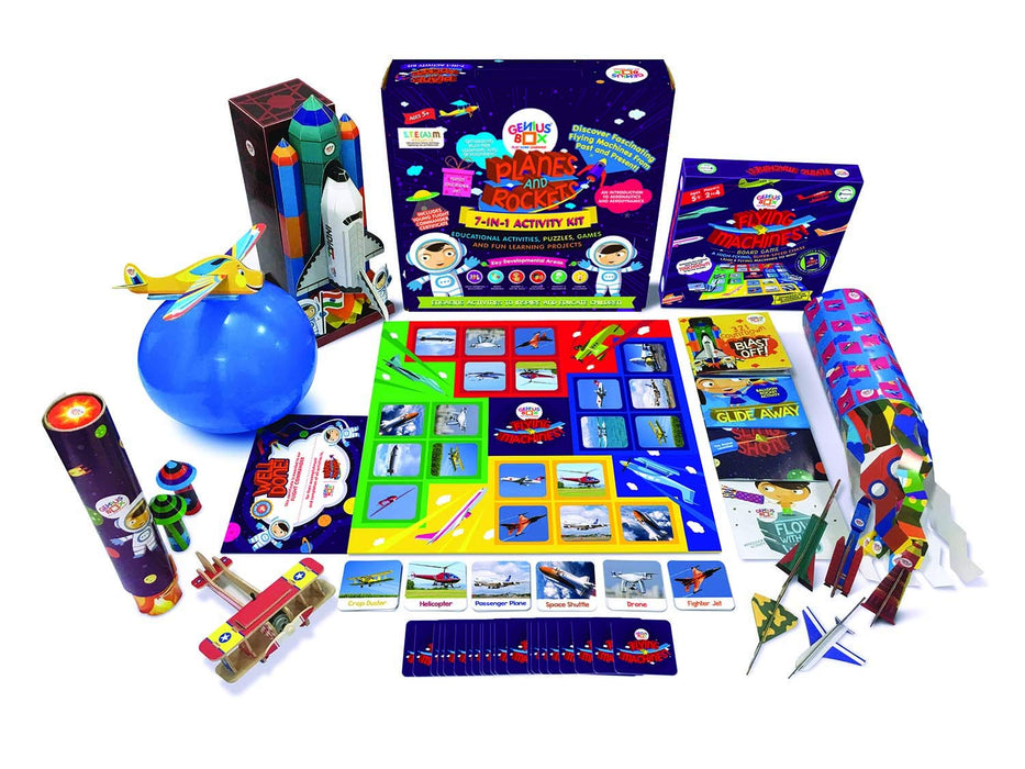 Genius Box Educational Toy for 5+ Year Age: Planes and Rockets DIY, Activity Kit, Learning Kit, Educational Kit, STEM Toy