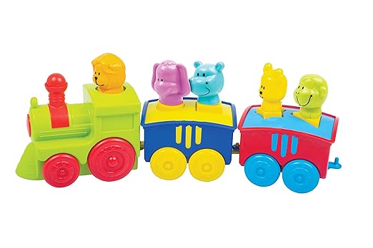 Giggles Kid Funskool - 2 In 1 Colourful Animal Pull Along Toy Train, Walking, Shape Sorting, Pretend Play Preschool Toys, Multicolour, 12 Months & Above