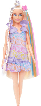 Barbie Fun & Fancy Doll & Accessories, Blonde Fashion Doll with Extra-Long Hair & 2 Looks, Including Silver Metallic Dress & Hair Extension