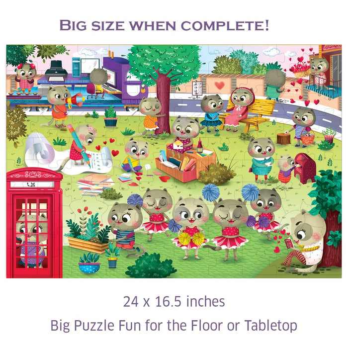 Chalk and Chuckles Chattychoo Cat 100 Piece Jigsaw Puzzle for Kids Ages 5-10 Years Educational Puzzle, Social Emotion Skills- Activity Box