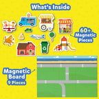 Skillmatics Creative Toy Magnetopia - Design Your City, Interactive Pretend Play Set for Kids, Toddlers, 60+ Magnetic Pieces, Preschool Learning Game, Gifts for Boys