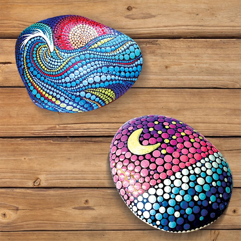 TOYKRAFTT Stone Rock Painted Dot Mandalas Painting Kit for Kids| Mandala Art Kit for Kids Gift for Boys Girls Multicolor