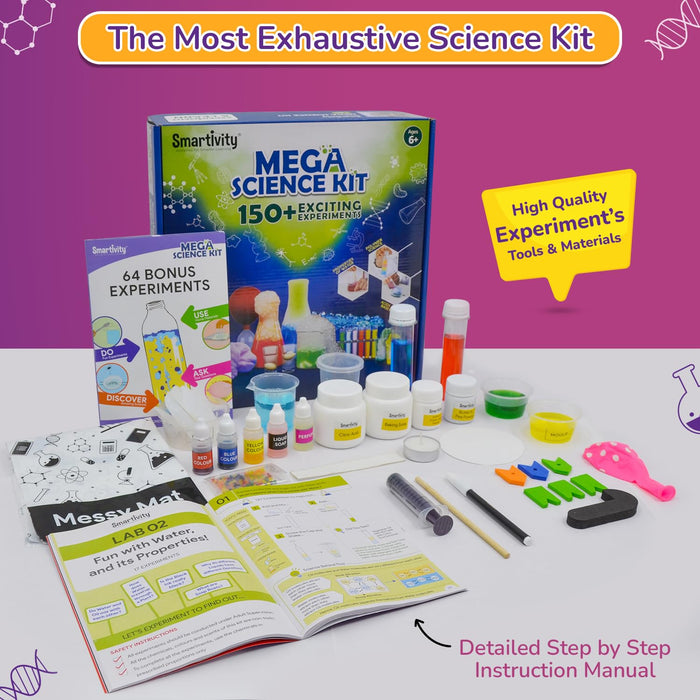 Smartivity Mega Science Kit 150+ Science Experiment Kit for Kids 6 to 14 Years Old | Birthday Gifts for Boys & Girls | STEM Educational Toy for Kids 6,7,8,9,10,11,12,13,14 Years Old Kids