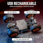 Mirana C-Type USB Rechargeable Spiker RC Car | Spiker with Remote and App Control Car with Nitro Boost, Spring Suspensions | 2WD Spiker Car | Fun RC Toy and Gift for Kids and Boys (Red)