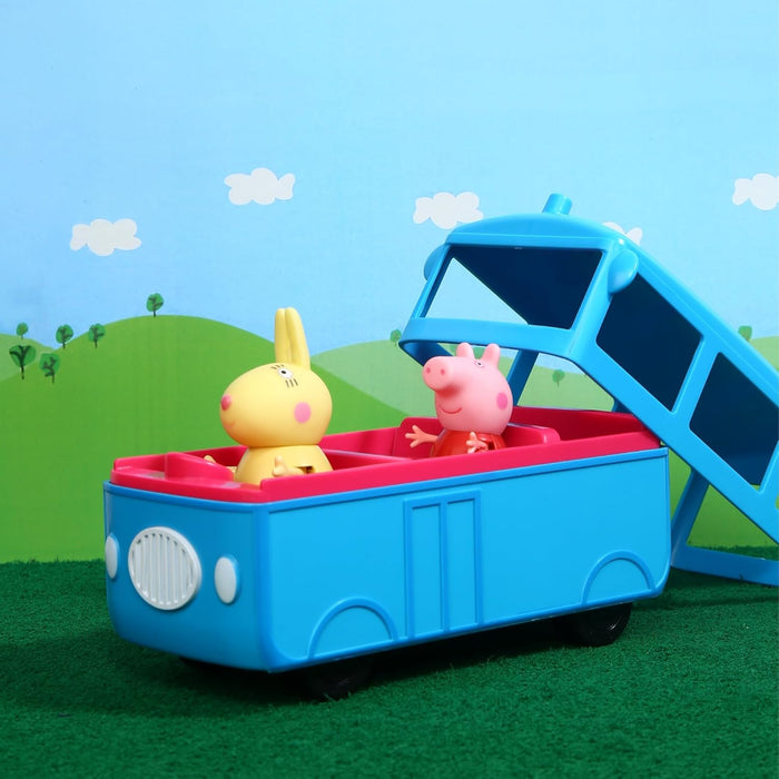 PEPPA PIG Peppa's School Bus Playset with Sound Effects, Includes 2 Figures, Preschool Toy for Girls and Boys 3 Years and Up, Birthday Gift Toys for Kids