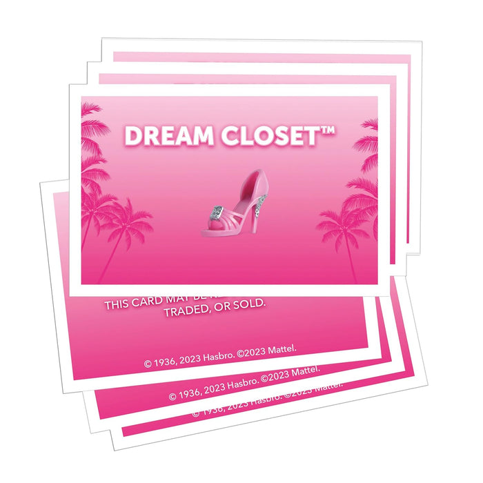 Monopoly: Barbie Edition Board Game, Ages 8+, 2-6 Players, Fun Family Games for Kids and Adults, with 6 Barbie-Themed Pink Zinc Tokens, Kids Gifts