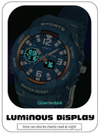 SPIKY Analog Digital Sports Watch for Kids | Multifunctional, Dual Time & Luminous Display | Water-Resistant & Silicone Strap | Best Birthday Gift Wrist Watches for Girls & Boys | Age 2-14 yrs