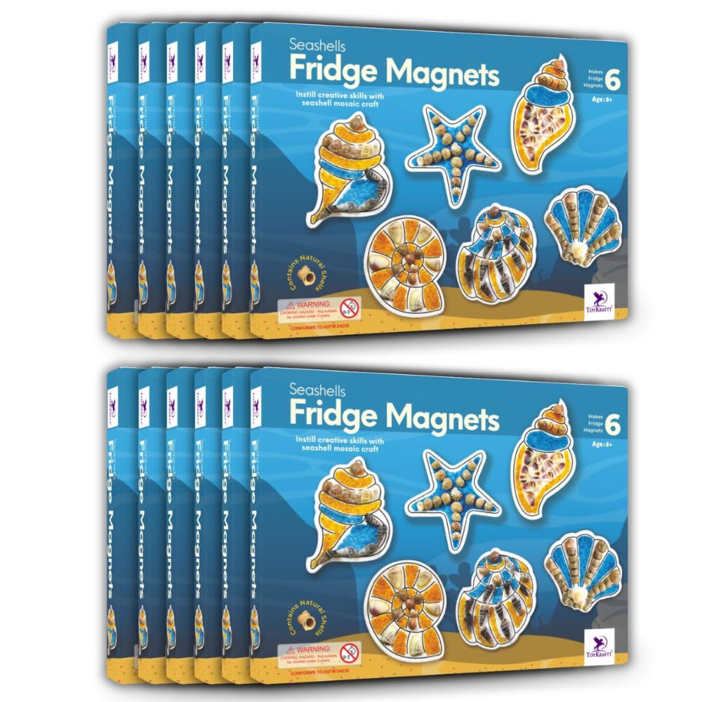 ToyKraft: Shell Fridge Magnets, Art and Craft Kit for Kids, Fun & Learning Activity, Creative & DIY Toys, Kids Activity for 7 Years & Above, Birthday Return Gifts for Kids