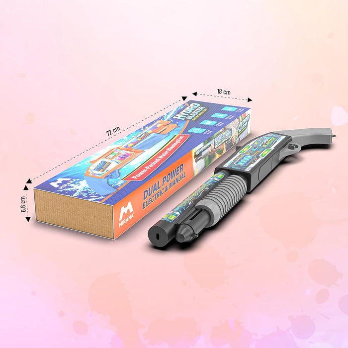 Mirana Hydro Blaster - Electronic Water Toy Gun for Kids - Powerful Spray, Easy Refill & Rechargeable Battery - 2 Trigger Modes