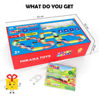 Mirana Block Rider Toy Train Set with Colorful & Multiple Track Layout, USB Rechargeable Type-C Engine, Various Sound Modes - Vande Bharat, Rajdhani, Delhi Metro, Kids 2-8 Years (Advanced - 131 Pcs)