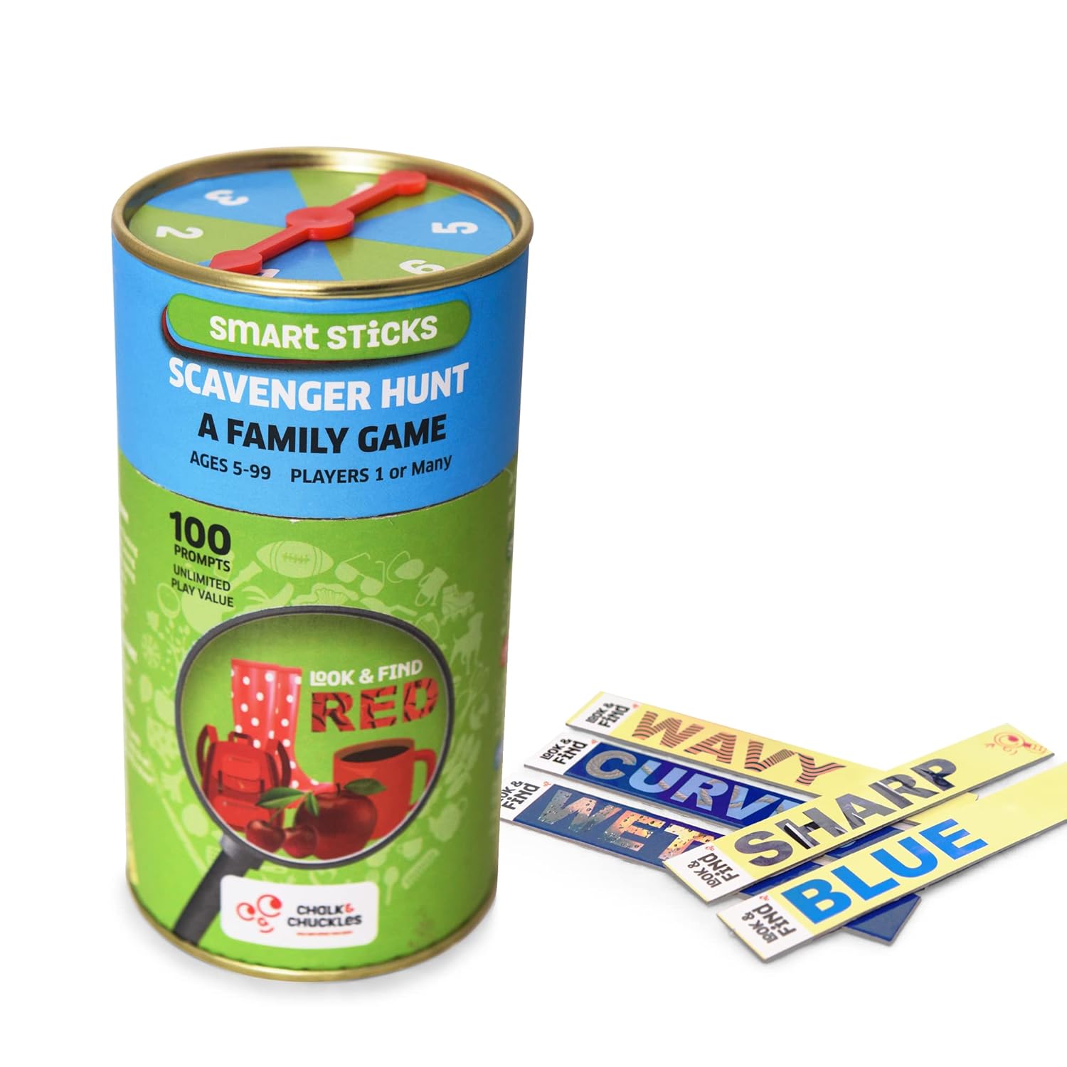 Chalk and Chuckles Smart Sticks Scavenger Hunt Game for Kids 5+ Years, Fun Family Game, Indoor and Outdoor Toys, Educational Gift for Boys, Girls Ages 4, 5, 6, 7, 8,9, 10 Years, Multicolor