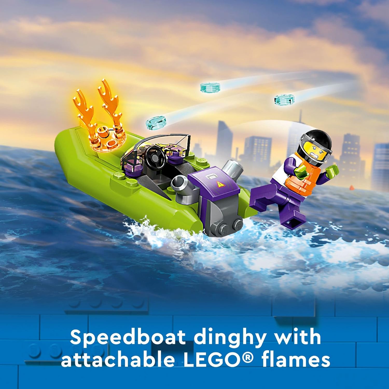 LEGO City Fire Rescue Boat 60373 Building Toy Set (144 Pcs),Multicolor