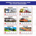 Mirana Block Rider Toy Train Set with Colorful & Multiple Track Layout, USB Rechargeable Type-C Engine, Various Sound Modes - Vande Bharat, Rajdhani, Delhi Metro, Kids 2-8 Years (Medium - 82 Pcs)