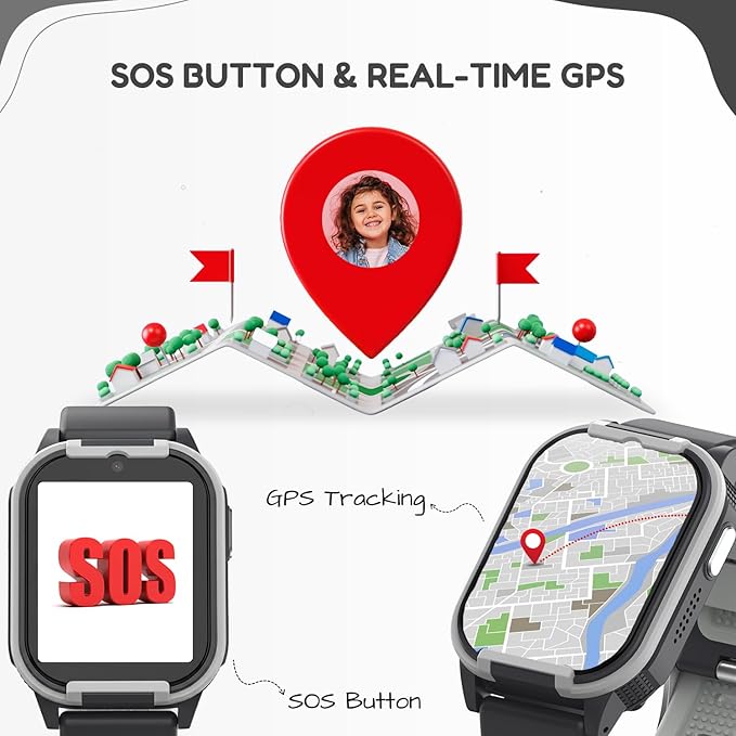 SPIKY Gnome Kids Smartwatch | with HD 4G Video & Voice Calling | IP67 Waterproof, GPS - LBS Tracking - WiFi, Geo Fencing, SOS Button | Best Smartwatch for Kids Boys & Girls