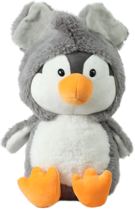 Mirada Cute Grey Penguin Soft Toy for Girls/Kids | Huggable Hoodie Penguin Soft Toy