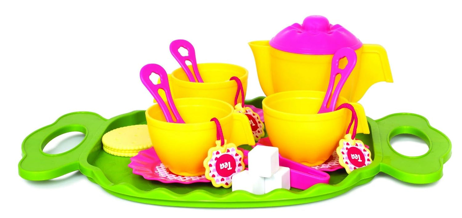 Giggles Funskool - Tea Party Set, 22 Piece Colourful Pretend and Play Tea Set, Language and Social Skills,Role Play, Preschool Toys, 3 Years & Above