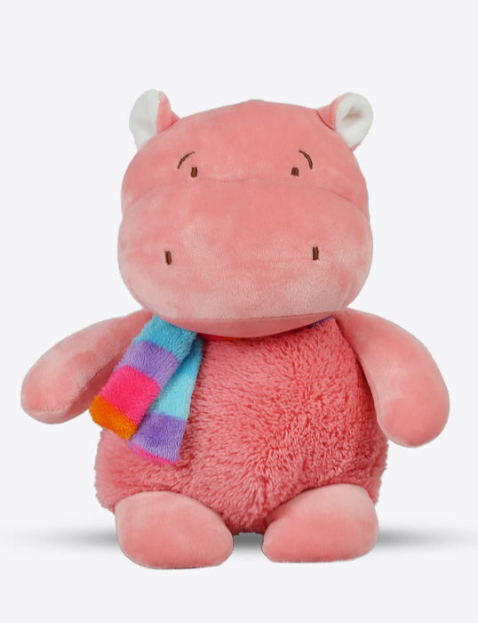 Mirada Cute Coral Scarf Hippo Soft Toy for Girls/Kids | Stuffed Plush Animal