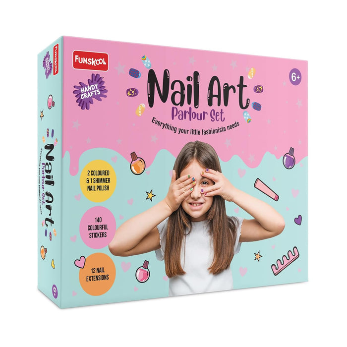 Funskool Handycrafts Nail Art Parlour Set, Manicure Kit, Pamper your nails, Nail Polish, Art and Craft Kit, Ages 6 Years and Above, Multicolour