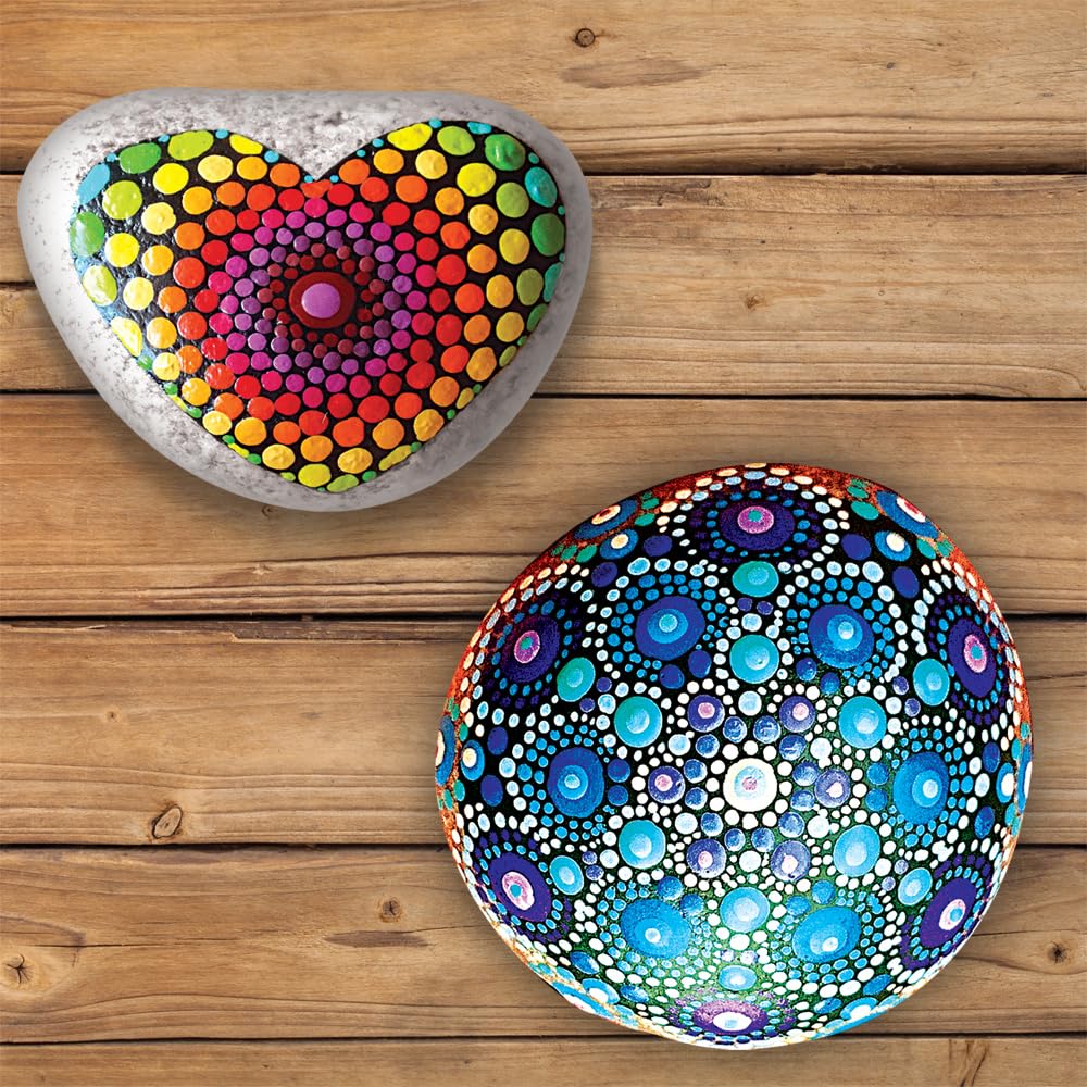 TOYKRAFTT Stone Rock Painted Dot Mandalas Painting Kit for Kids| Mandala Art Kit for Kids Gift for Boys Girls Multicolor
