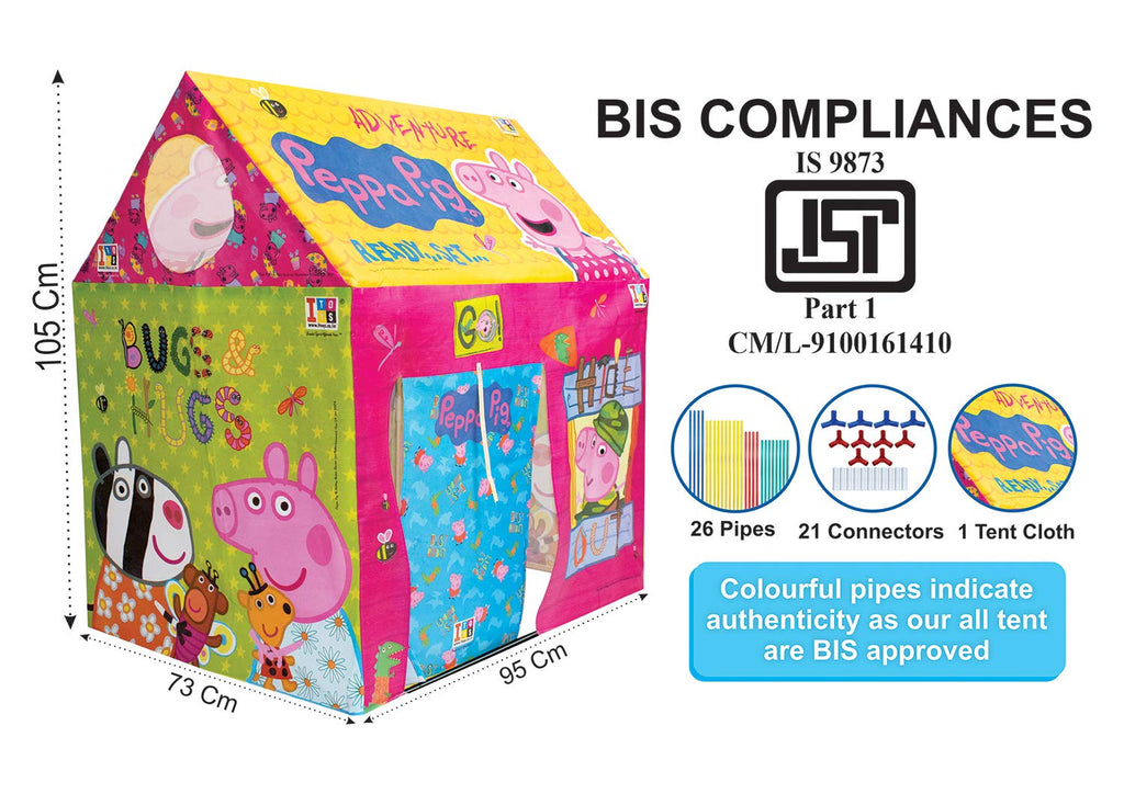 ITOYS Playhouse Tent for Kids|Peppa theme|for boys and girls Outdoor and Indoor