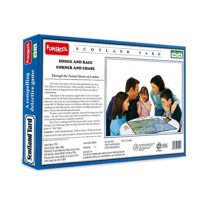 Funskool Games, Scotland Yard, A Compelling Detective And Strategy, Animal Board Game for Kids & Family, 2 - 3 Players, Ages 10 years and above