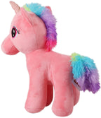 Mirada Enchanting Rainbow Coral Unicorn Soft Toy for Girls/Kids | Floppy and Glittery with Sparkling Horn