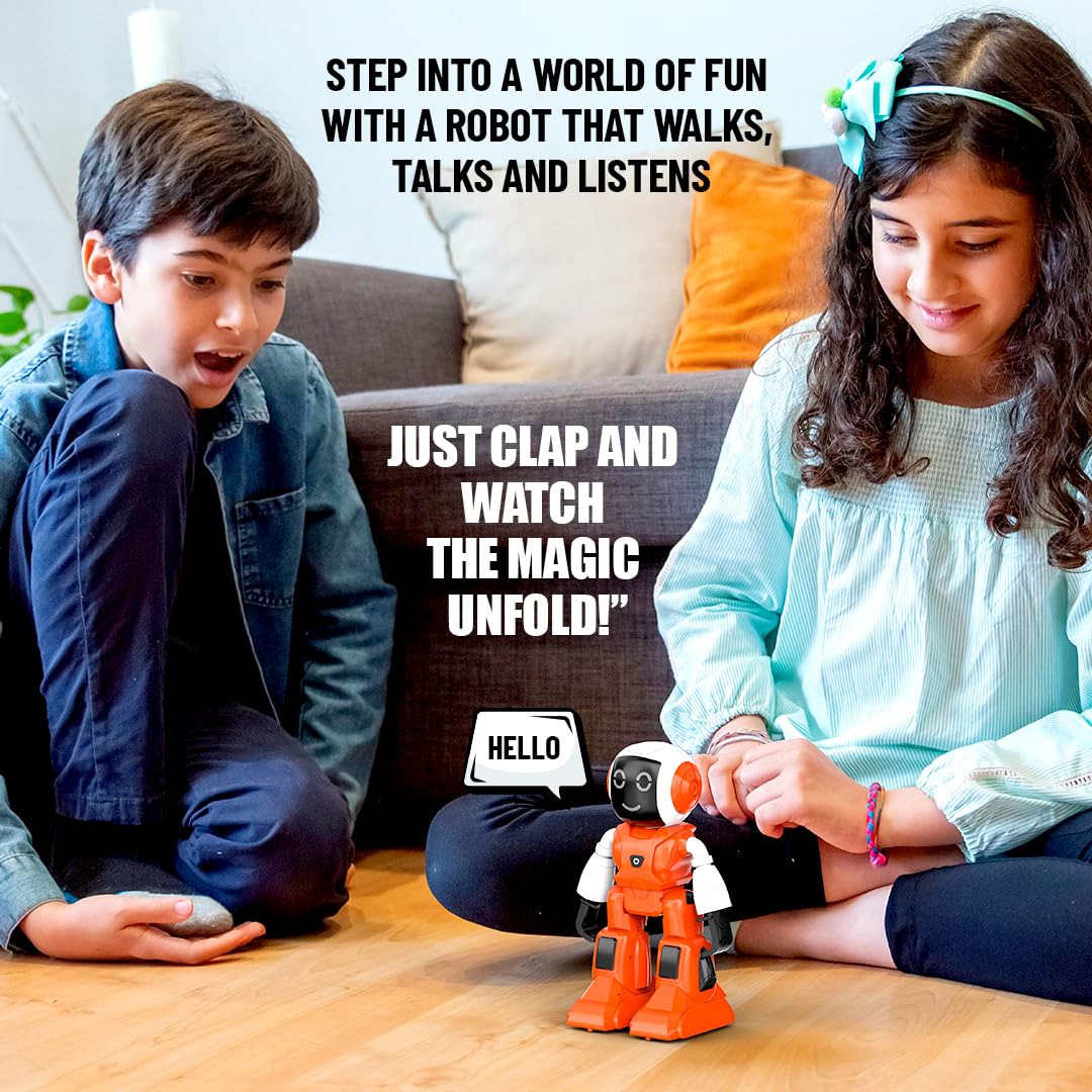 Mirana Moonwalker | Smart Interactive AI Walking & Talking Robot | USB Rechargeable Type-C | in-Built Bluetooth Speaker | Remote & App Controlled Toy for Kids