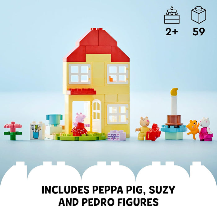 LEGO DUPLO Peppa Pig Birthday House Playset 10433 Building Blocks Toys for 2+ Gift for Boys and Girls