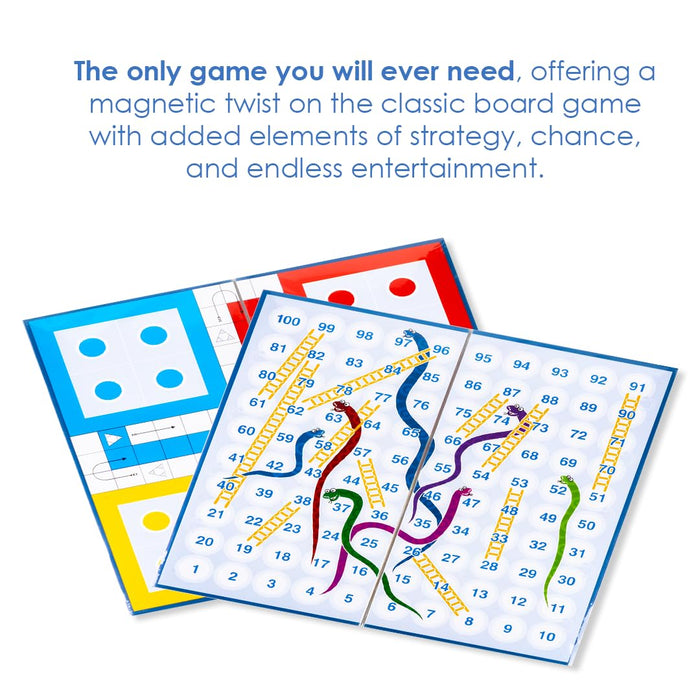 Ratna's Magnetic Snakes and Ladders with Ludo Board Game for Kids and Family Fun