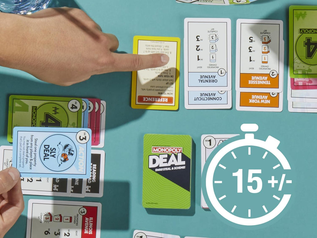 Monopoly Deal Card Game | Quick-Playing Card Game | Fun Games for Families and Kids | Ages 8 and Up | 2 to 5 Players | 15 Mins. | Travel Games