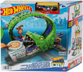 Hot Wheels City Crocodiles Flex Attack Hot Wheels - Gator Loop Pizza Place Playset, Track Set With 1 Toy Car