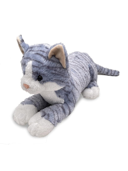 Mirada Cute Grey Patterned Lying Cat Soft Toy for Girls/Kids