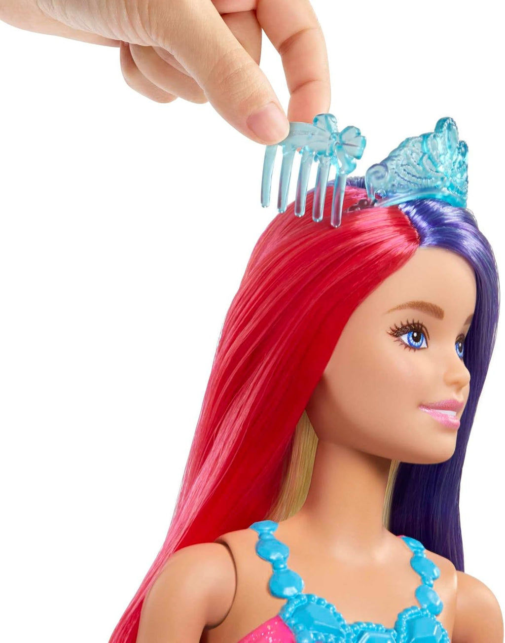 Barbie Dreamtopia Royal Doll with Extra-Long Two-Tone Fantasy Hair, Hairbrush, Headband & Styling Accessories, GTF38