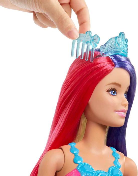 Barbie Dreamtopia Royal Doll with Extra-Long Two-Tone Fantasy Hair, Hairbrush, Headband & Styling Accessories, GTF38