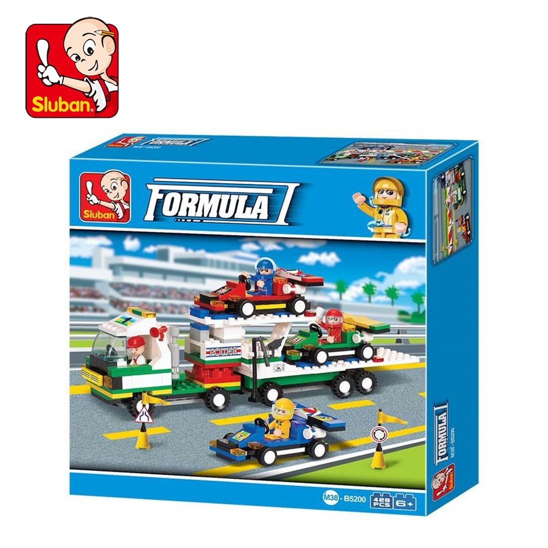 Sluban FORMULA CAR Building Block Toys for Kids 428 Pieces Multi Color M38-B5200