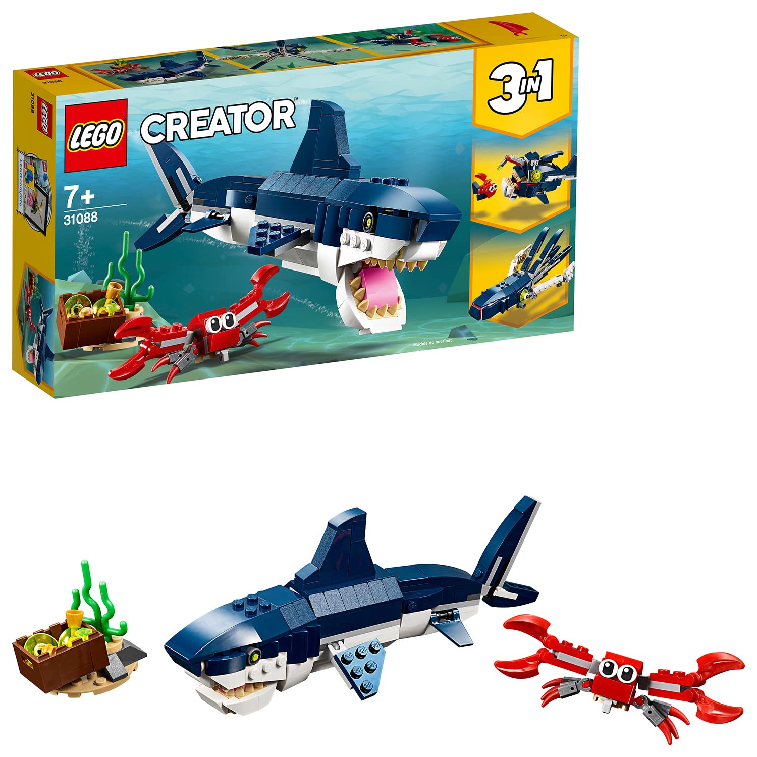 LEGO Creator 3In1 Deep Sea Creatures 31088 Building Kit (230 Piece),Multicolor