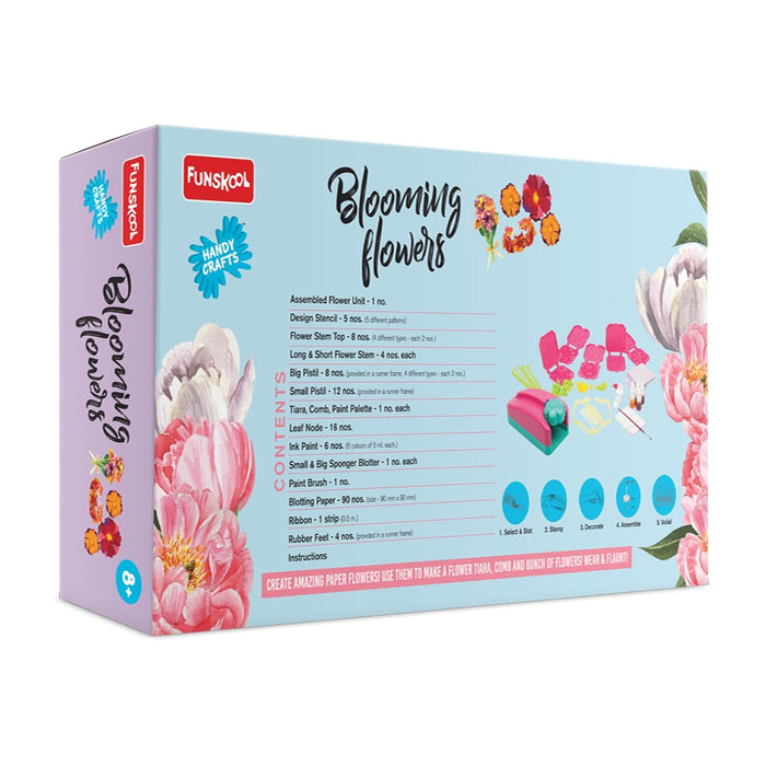 Funskool Handycrafts Blooming Flowers, Paper Flower Making kit, Make Real Looking Paper Flowers,Art and Craft Kit, DIY Kit