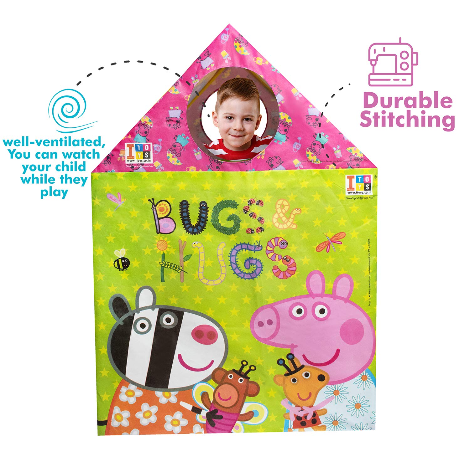 ITOYS Playhouse Tent for Kids|Peppa theme|for boys and girls Outdoor and Indoor