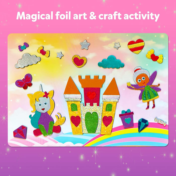 Skillmatics Art & Craft Activity - Foil Fun Unicorns & Princesses, No Mess Art for Kids, Craft Kits & Supplies, DIY Creative Activity, Gifts for Girls Travel Toys