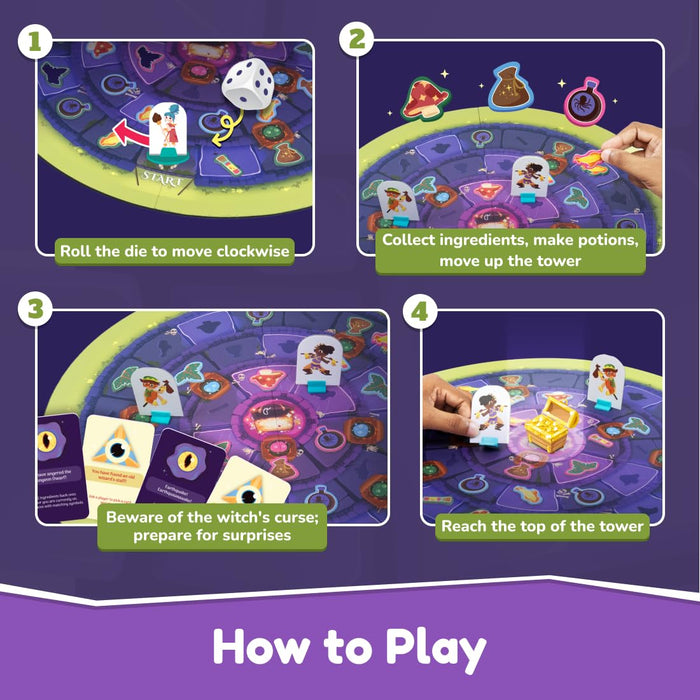 Bloomingo Board Game - Gilly Gilly O Gella: Magical Adventure Game for Kids & Adults; Make magical potions potions & Reach to Treasure before other Mages