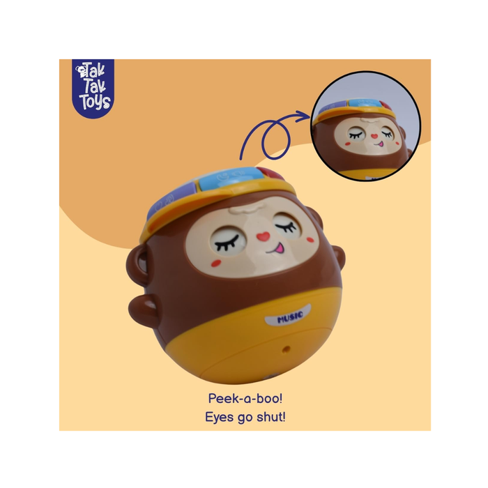 Nubo Jungle Beats Sound Toy for Babies and Toddlers, Interactive Peek-a-Boo Eyes, Tumbler Toy with Light, Music and Rhymes for Infants, Best for Kids Gifting Age 6 Months+