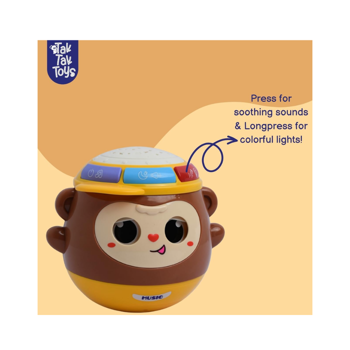 Nubo Jungle Beats Sound Toy for Babies and Toddlers, Interactive Peek-a-Boo Eyes, Tumbler Toy with Light, Music and Rhymes for Infants, Best for Kids Gifting Age 6 Months+