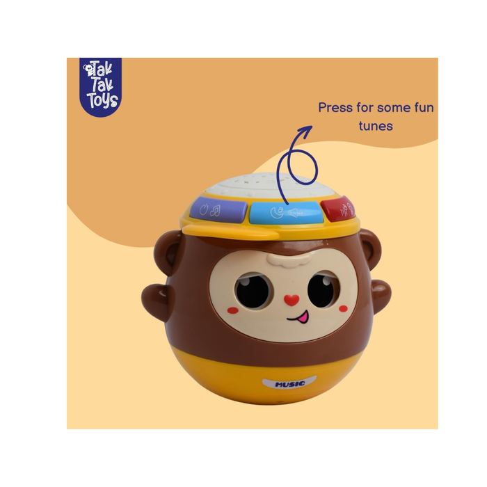 Nubo Jungle Beats Sound Toy for Babies and Toddlers, Interactive Peek-a-Boo Eyes, Tumbler Toy with Light, Music and Rhymes for Infants, Best for Kids Gifting Age 6 Months+