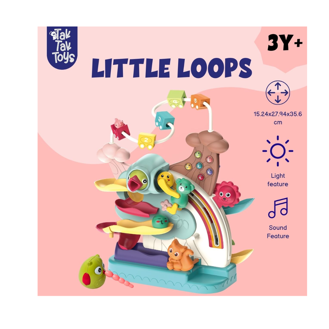 Little Loops Activity Playset | Educational Toy with Rolling Balls, Feeding Bird Game & Colorful Slides | Motor Skill Development Toy for Kids | Age 3 Y+