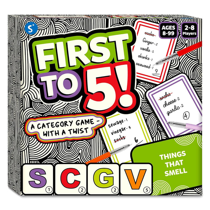 Skillmatics Card Game - First to 5, Quick Category Game with a Twist, Family & Party Game, Gifts for Kids, Teens, Adults Ages 8, 9, 10 & Up, 2-8 Players