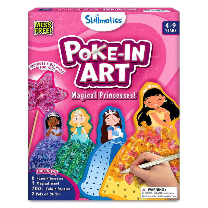 Skillmatics Art & Craft Activity - Poke-in Art Magical Princesses, Mess-Free Art for Kids, DIY Craft Kits, Creative Activity, Fine Motor Skills, Gifts for Girls