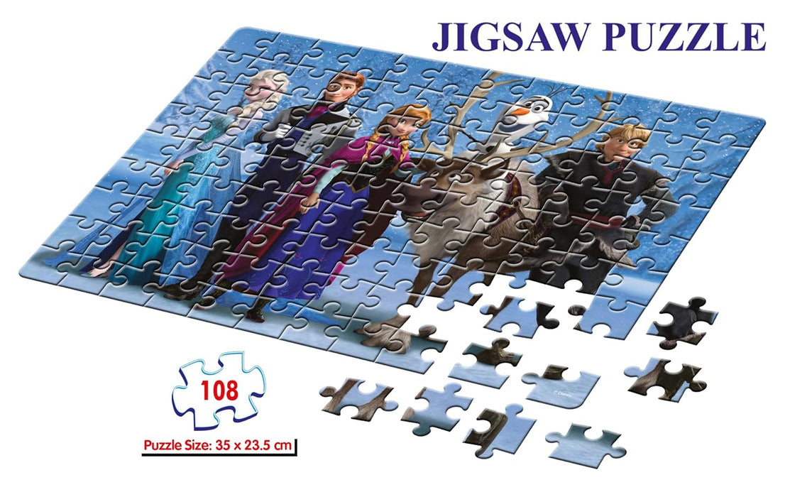 Frank Disney Frozen Jigsaw Puzzle (108 Pieces) for Kids Above 6+ Years - Fun & Challenging Brain Booster Games - Educational Puzzle for Focus and Memory