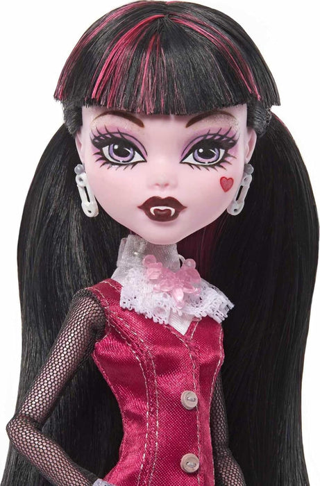 Monster High™ Draculaura Reproduction Doll (10.5 in) Wearing Original Fashion & Shoes, with Pet, Doll Stand & Accessories, Gift for Collectors